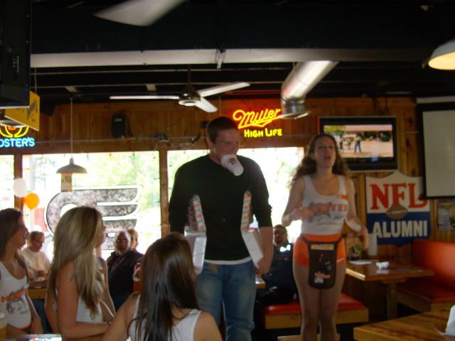 Ford Smith celebrating his 18th Birthday at Hooters after a day of fire training.